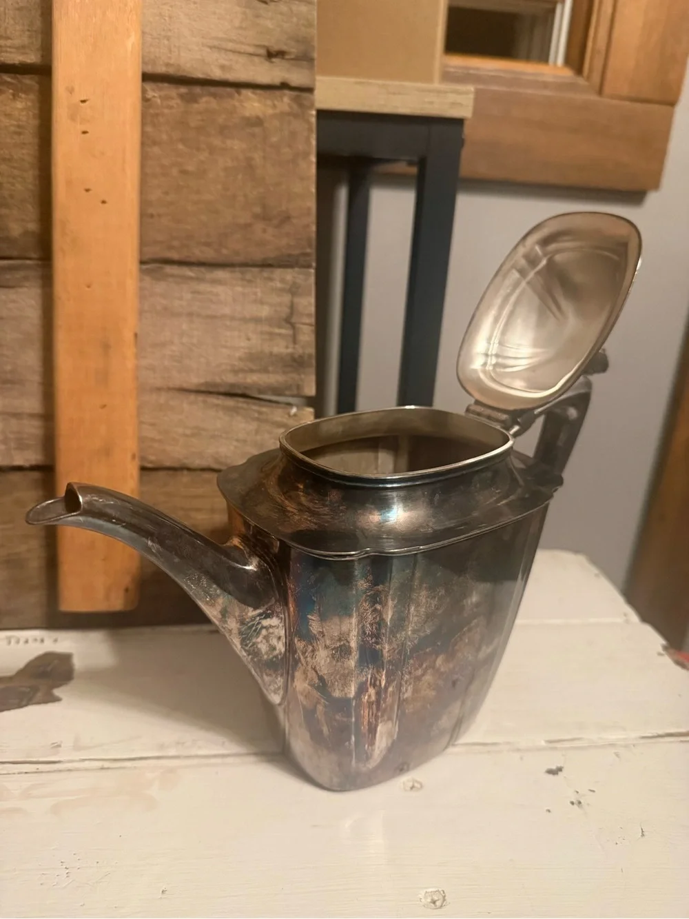 VTG HM Monogrammed Wallace Silver Plated Teapot